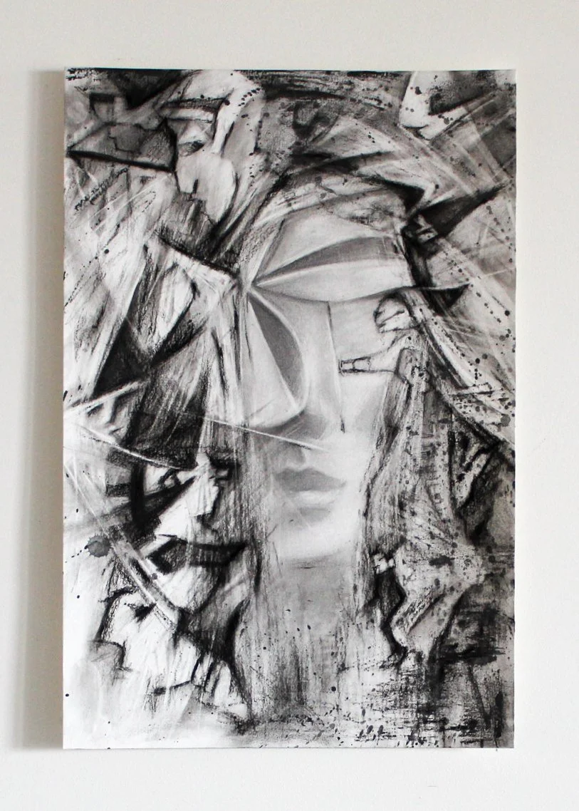 Unresolved Presence 8 (2026) - Charcoal on Archival Paper - 12" x 18" - $400