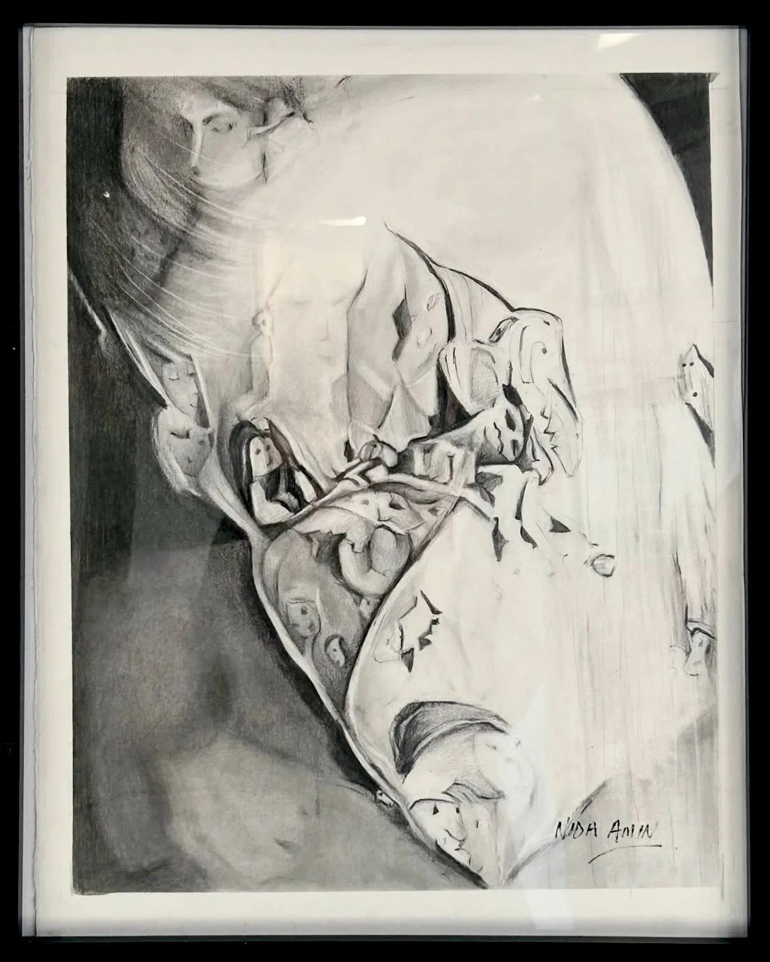 Miss Grumpy Pants (2025) - Pencil on Archival Paper - 16" x 20" (framed) - NFS