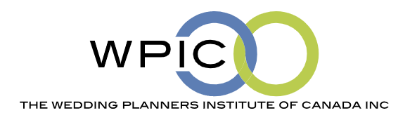 Logo for the Wedding Planners Institute of Canada Inc., with overlapping blue and green rings and the acronym WPIC.
