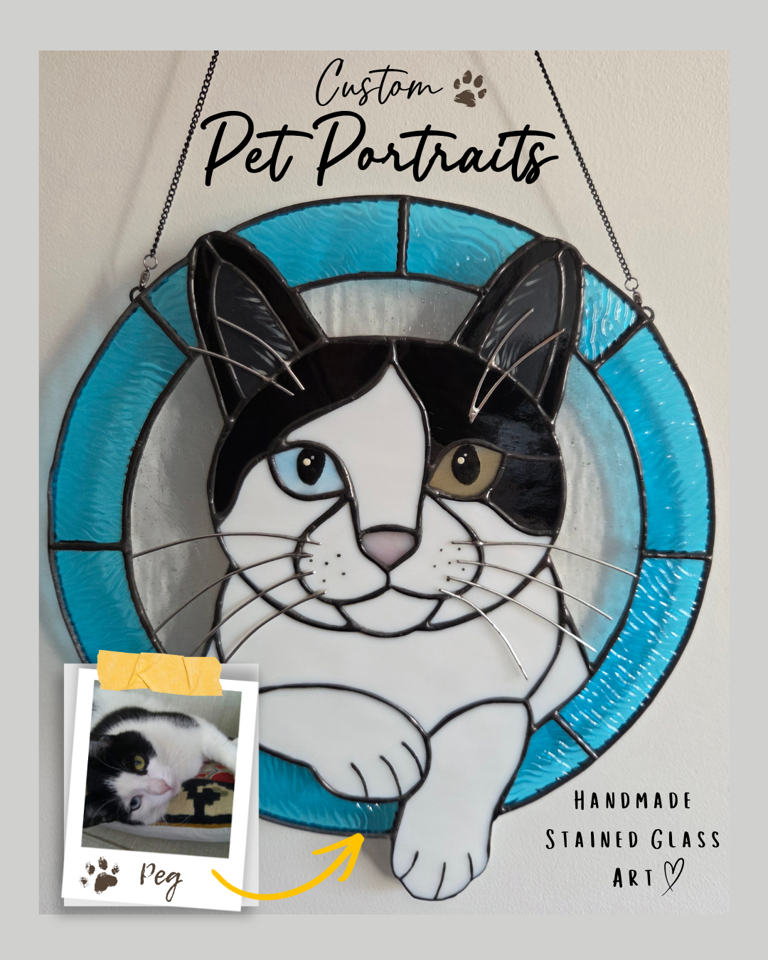 Custom Stained Glass Pet Portrait