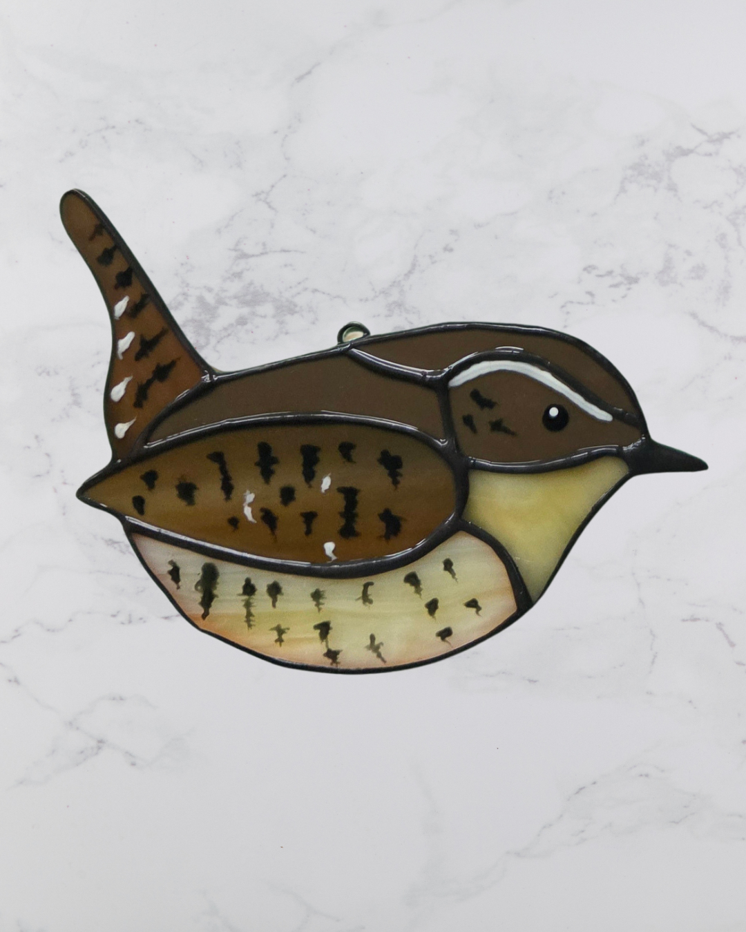 Handmade Wren Stained Glass Suncatcher