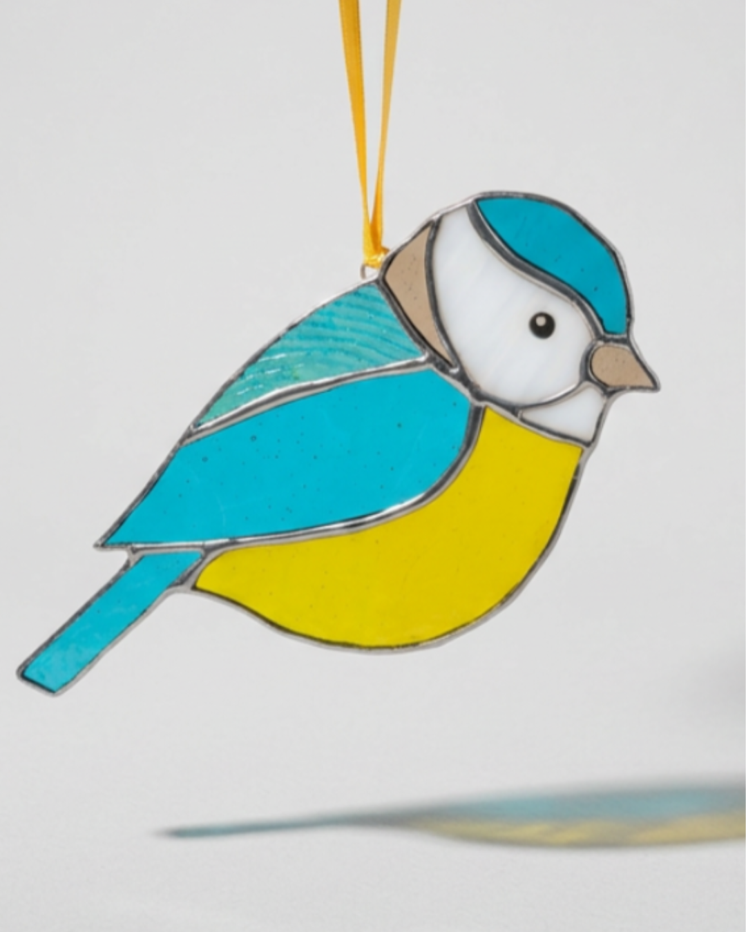 Handmade Blue Tit Stained Glass Suncatcher