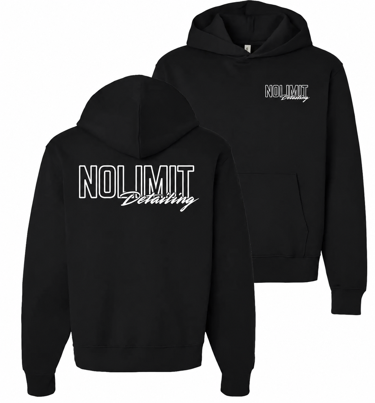 No Limit Detailing Hoodie Black / White Logo