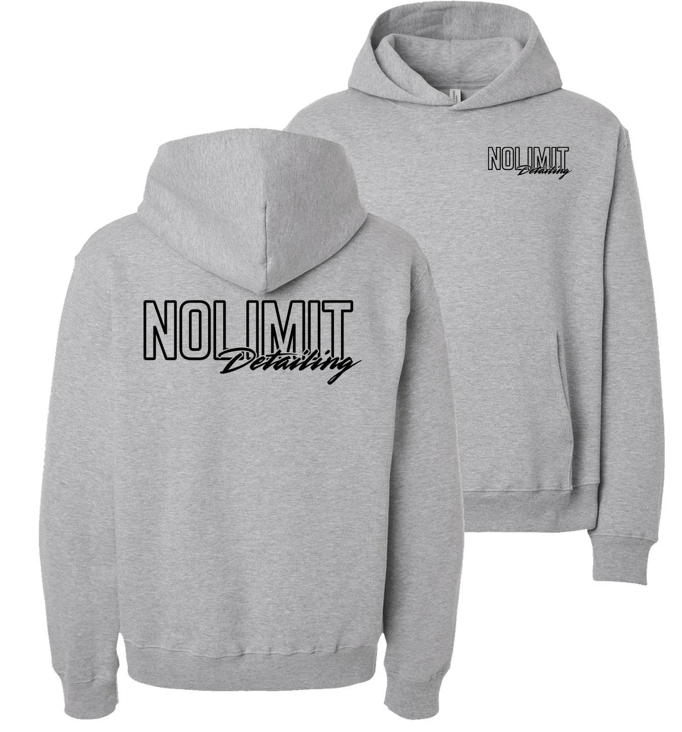 No Limit Detailing Hoodie Gray / Black Logo
