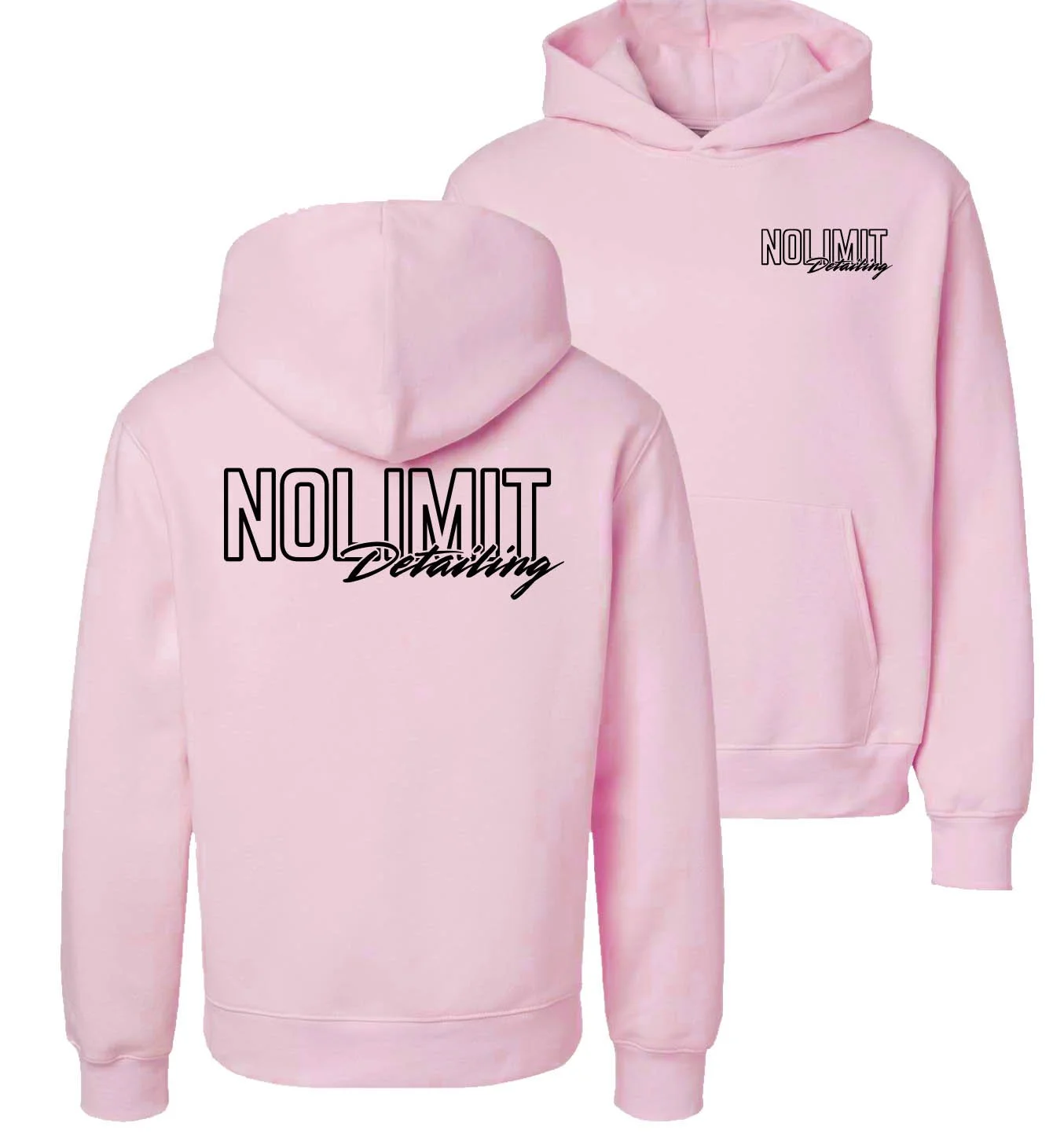 No Limit Detailing Hoodie Pink / Black Logo