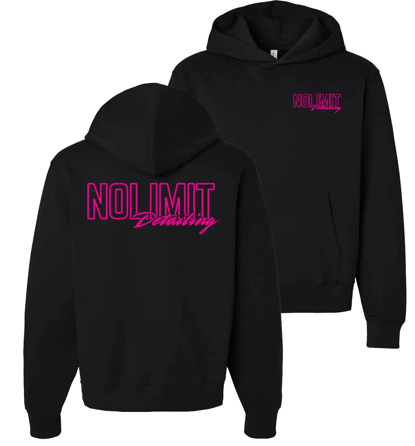 No Limit Detailing Hoodie Black / Pink Logo