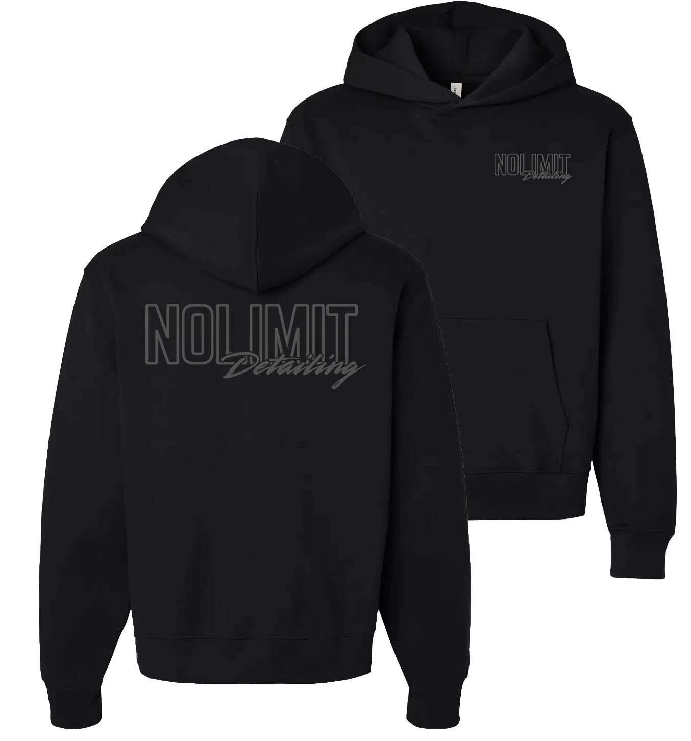 No Limit Detailing Hoodie Black / Gray Logo