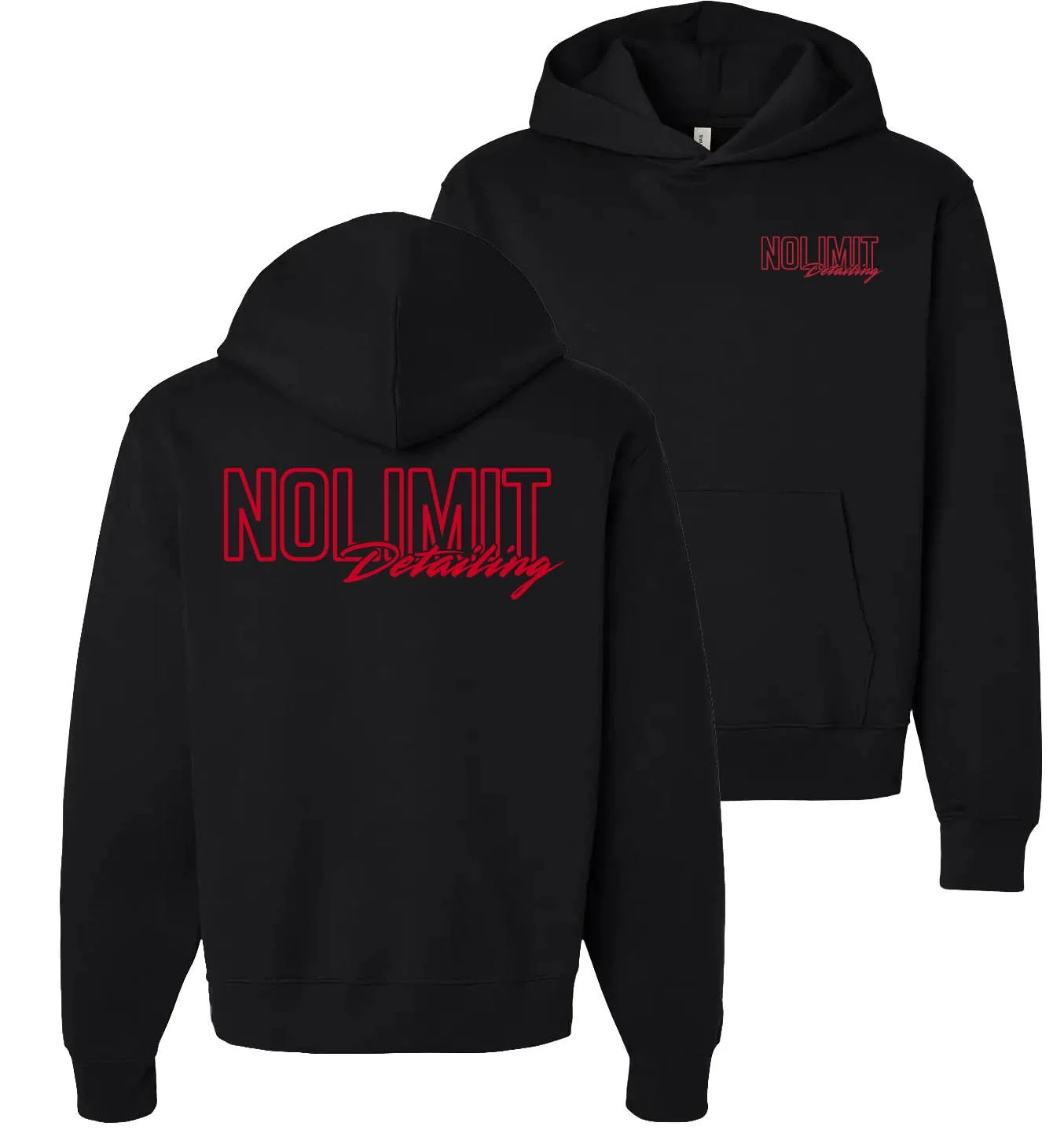 No Limit Detailing Hoodie Black / Red Logo