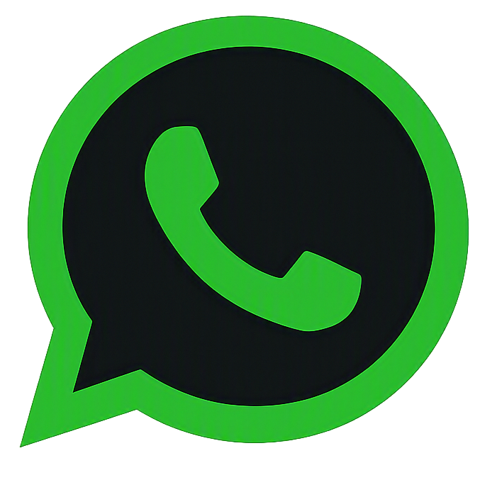 Icono de WhatsApp con fondo negro y borde verde
