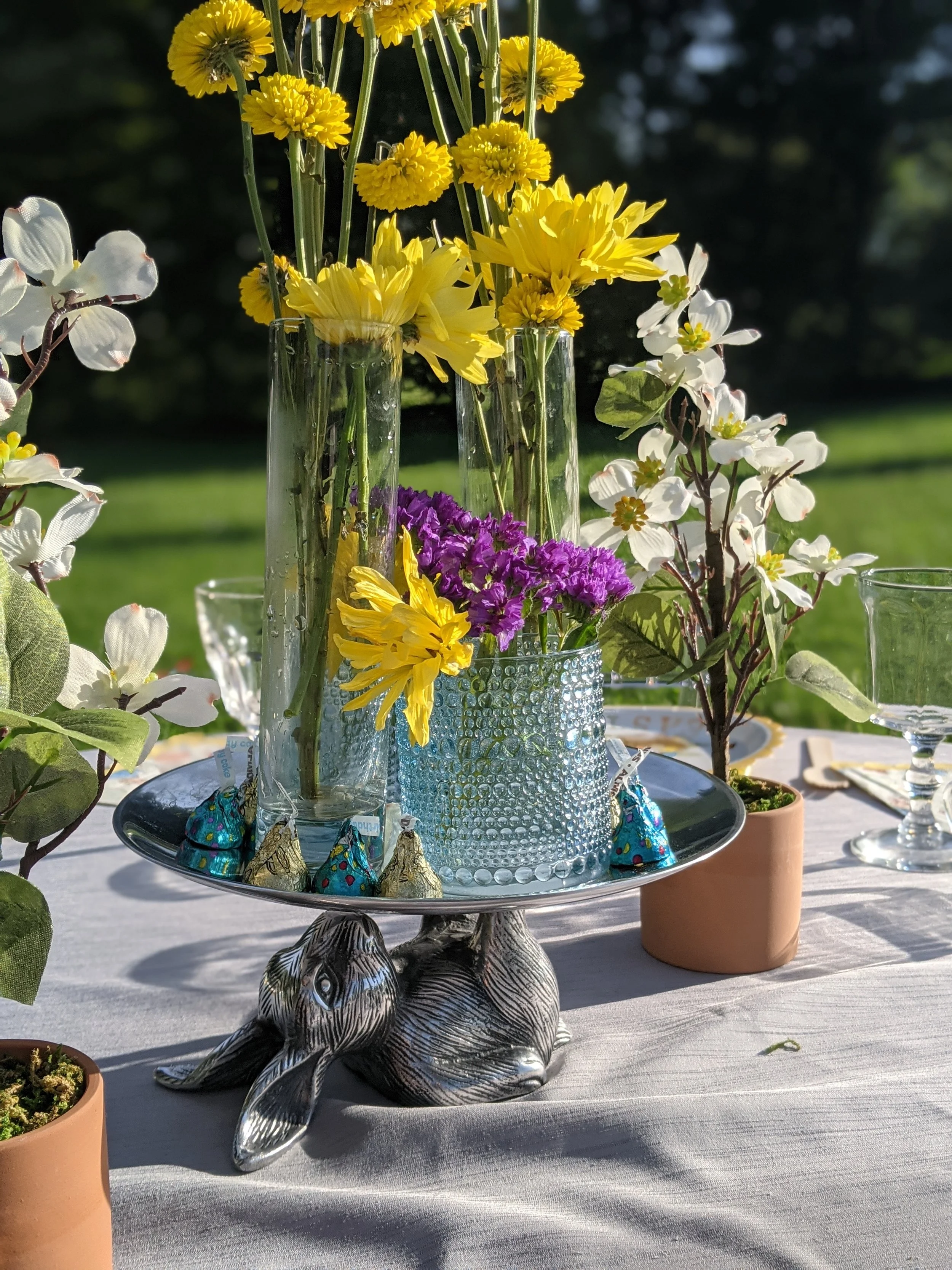 Pewter Rabbit Cake Stand