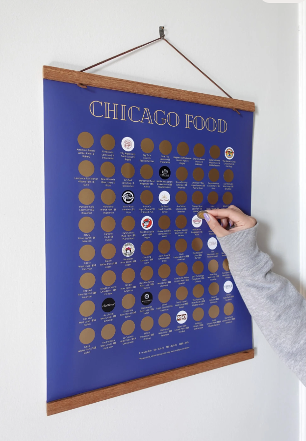 Chicago Restaurant Scratch Off Poster