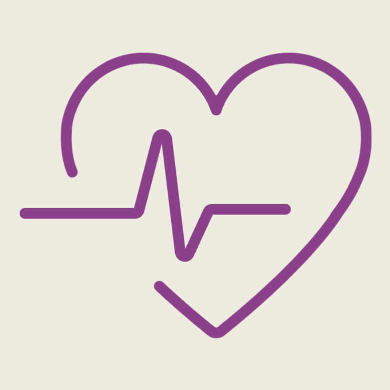 Heart with pulse line icon for healthcare.
