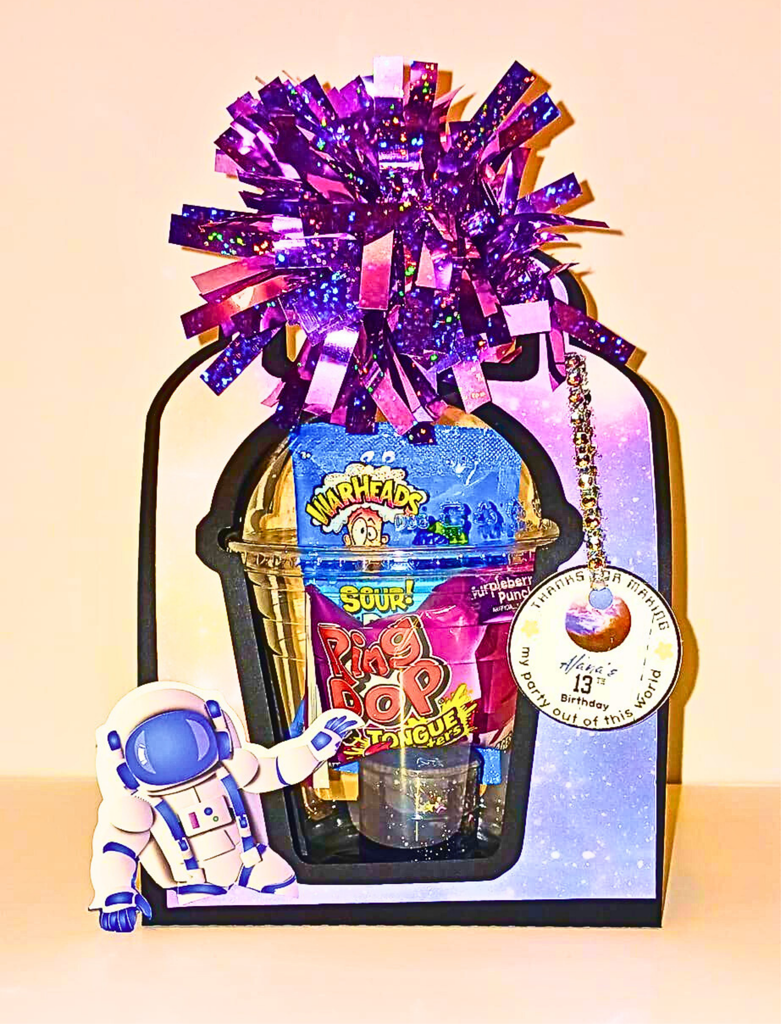 Galaxy inspired Outer Space celebration for a 13th birthday.