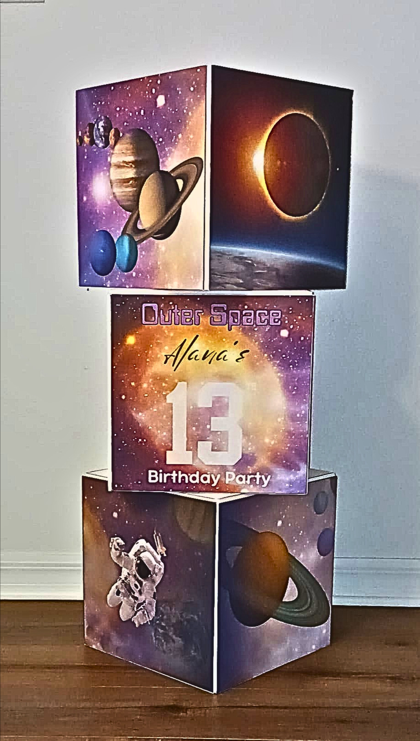 Galaxy inspired Outer Space celebration for a 13th birthday.