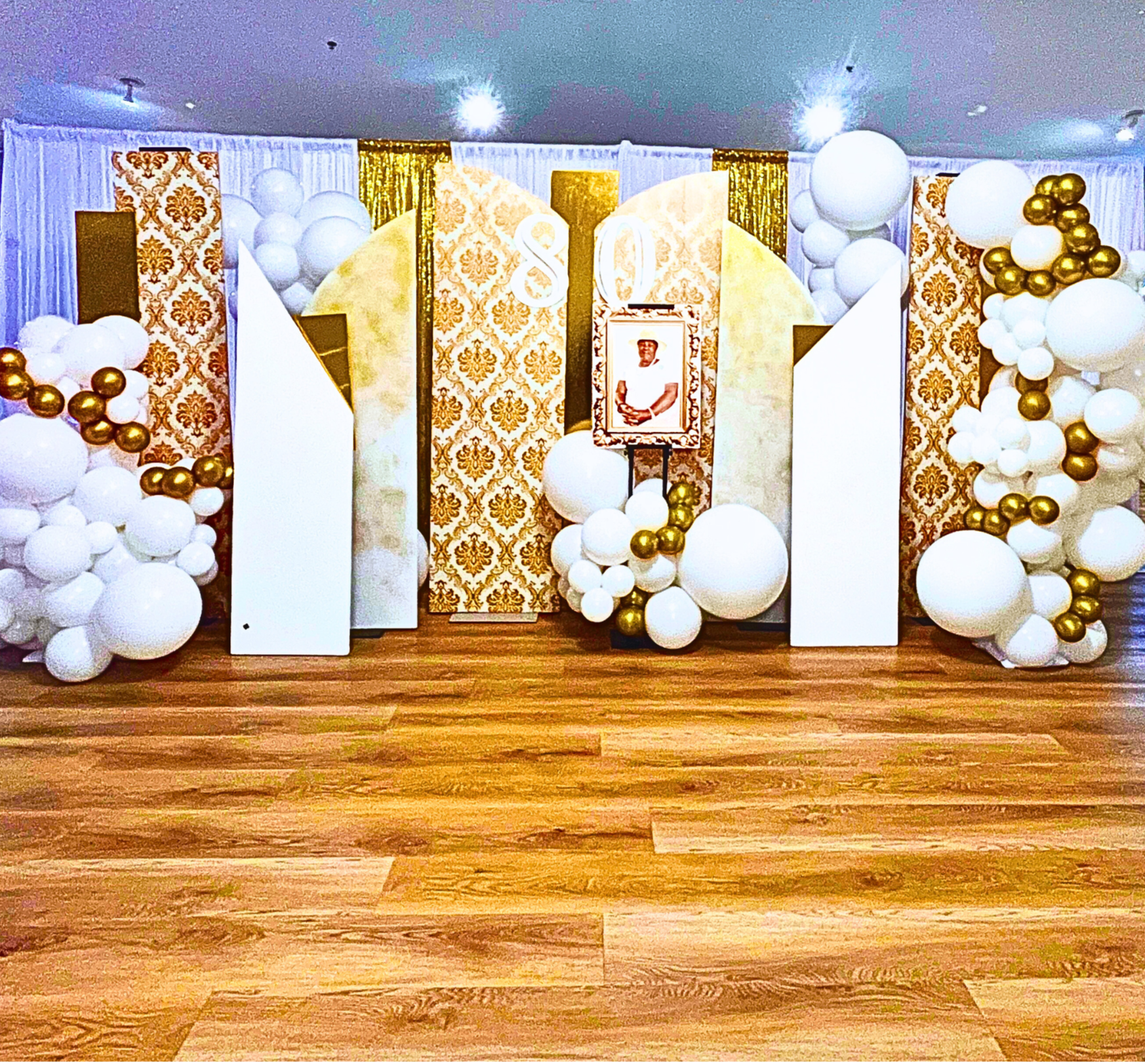 An elevated 80th Birthday Celebration designed with refined textures, sophisticated accents, and a timeless aesthetic.