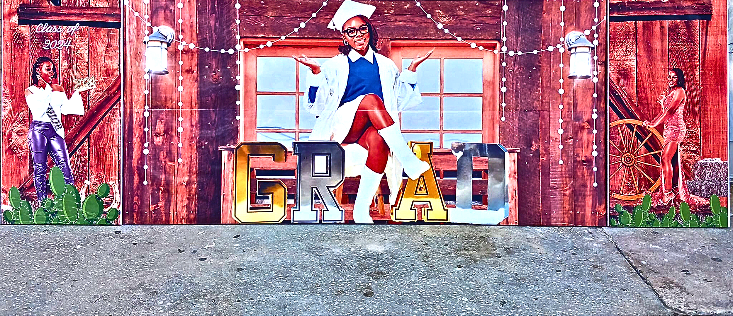 Country themed graduation celebration with rustic accents, fun details, and a cheerful, down-home vibe.