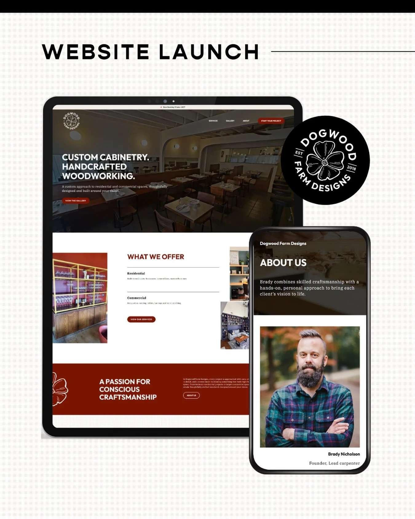 Thrilled to announce that Dogwood Farm Designs now has its own little corner of the internet with a shiny new website. Huge thanks to @danagray.studio for creating this space to share our story, our work and our vision. Click the link in our bio to c