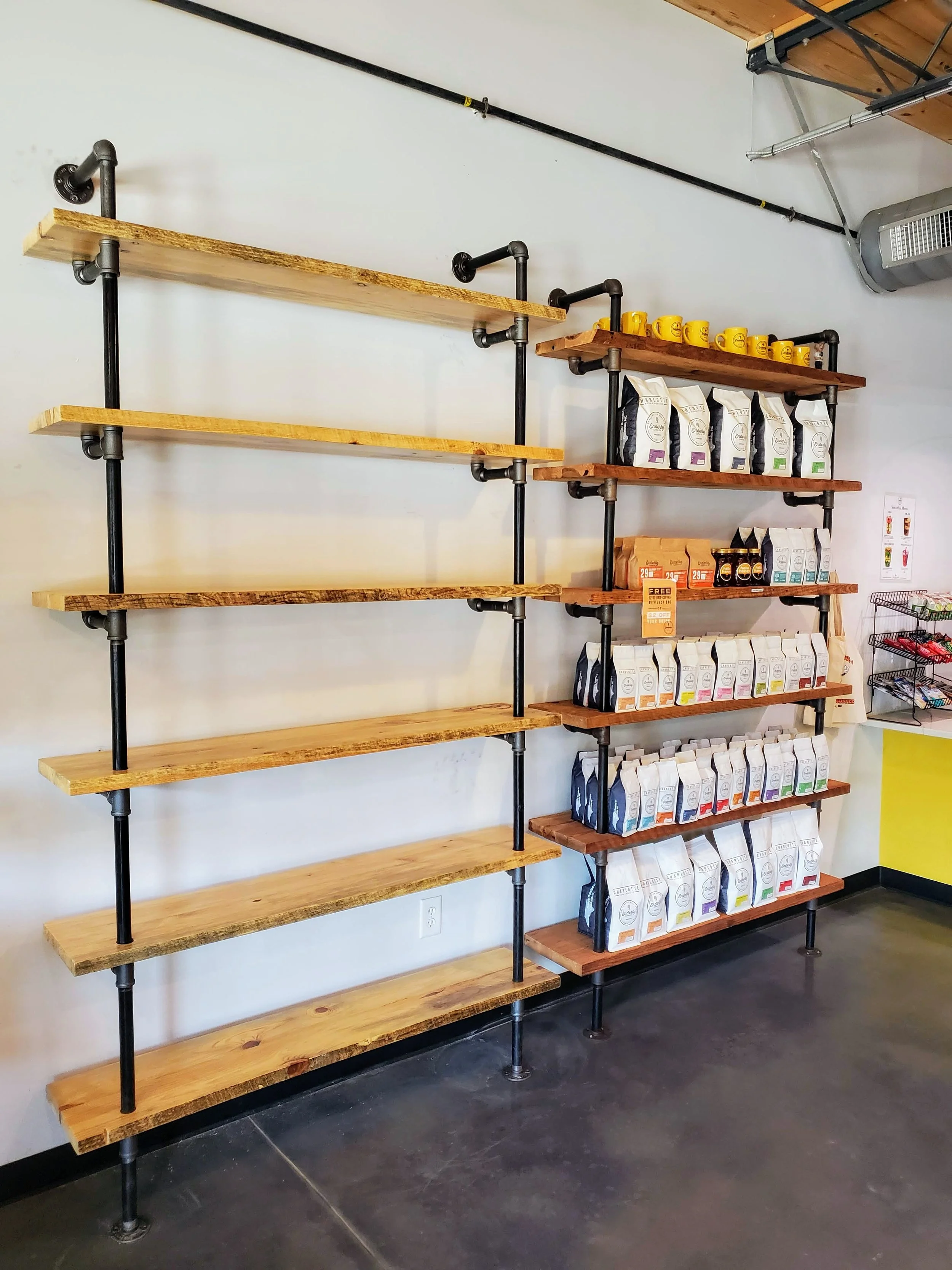 Retail Shelving for Enderly Coffee Co. // Commercial Spaces