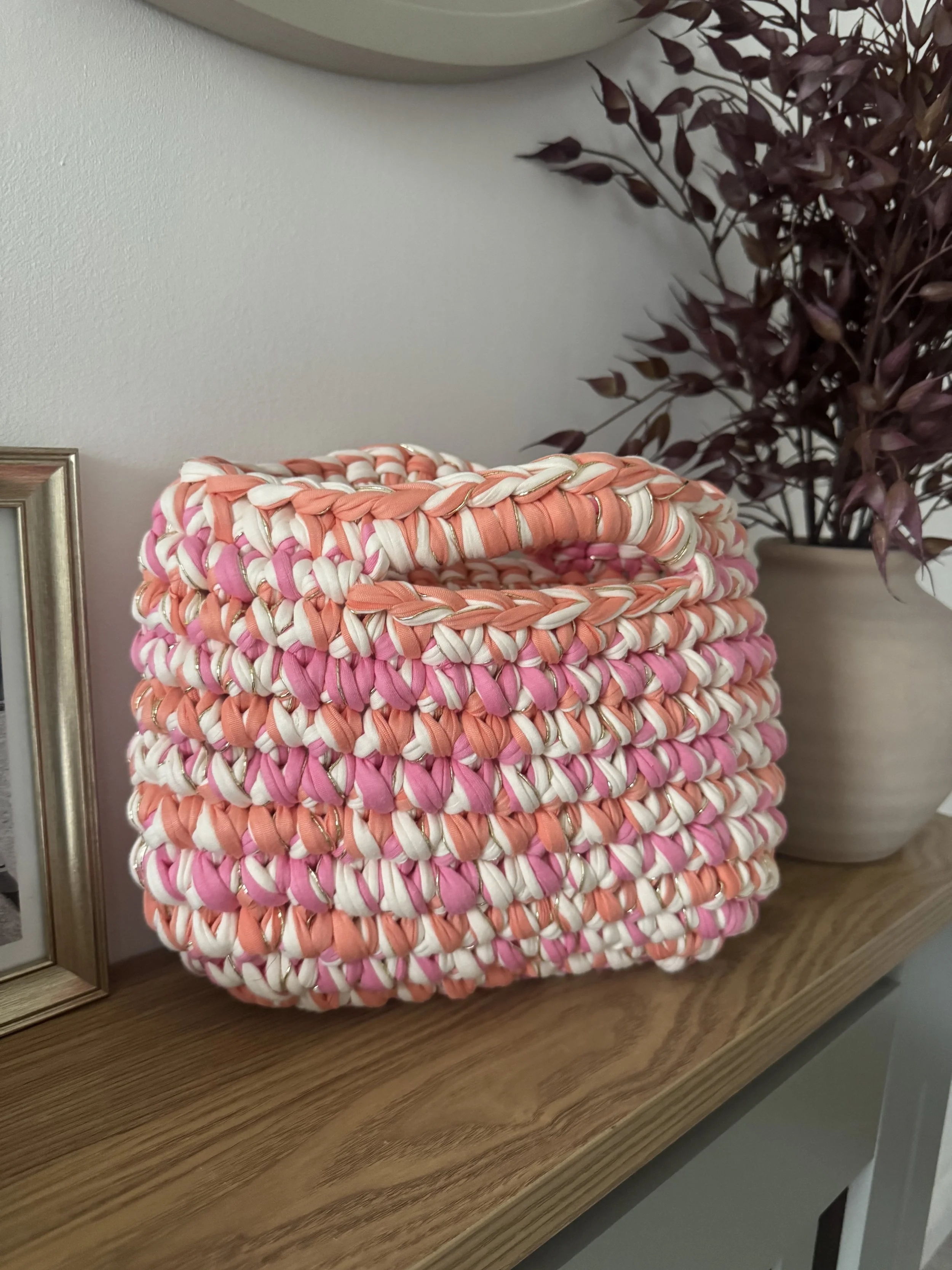 Miami Basket Bag - Pink+Orange