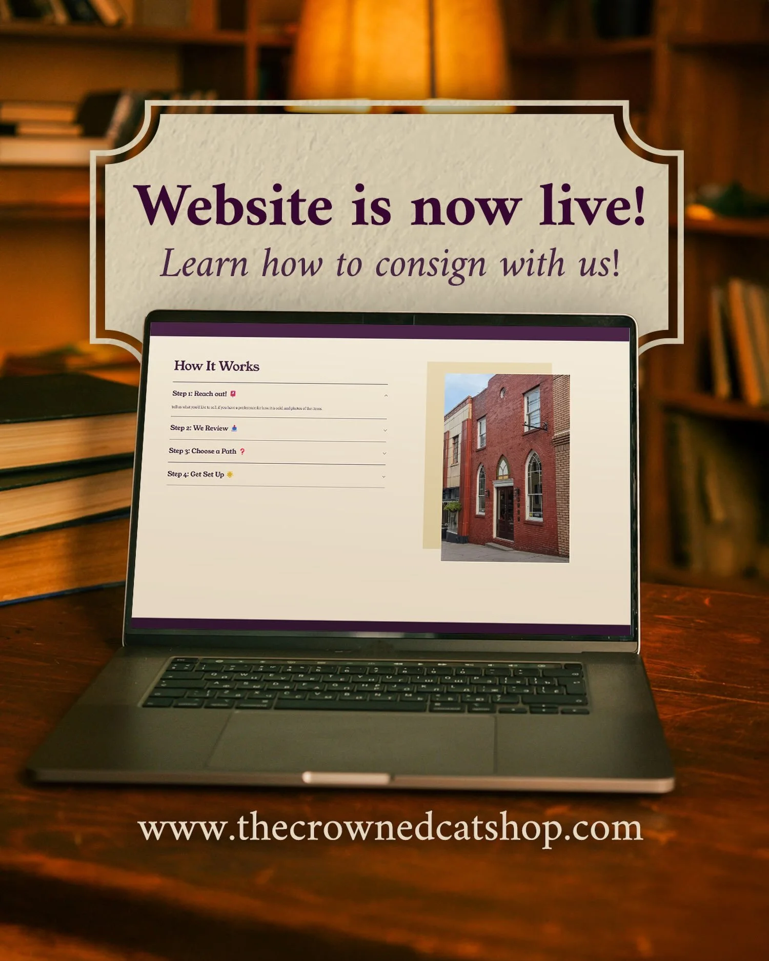 it took us a minute and it&rsquo;s not perfect (need more photos 😅) but our site is live! you can now view our consignment guide at any time! 

www.thecrownedcatshop.com

#thecrownedcat #mdrf #rennfaire #historicellicottcity