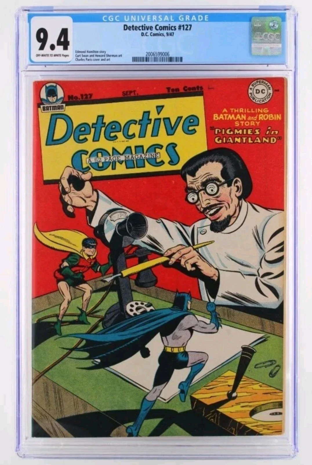 Detective Comics #127 CGC 9.4 Golden Age Batman &amp; Robin Joker 1947 Key