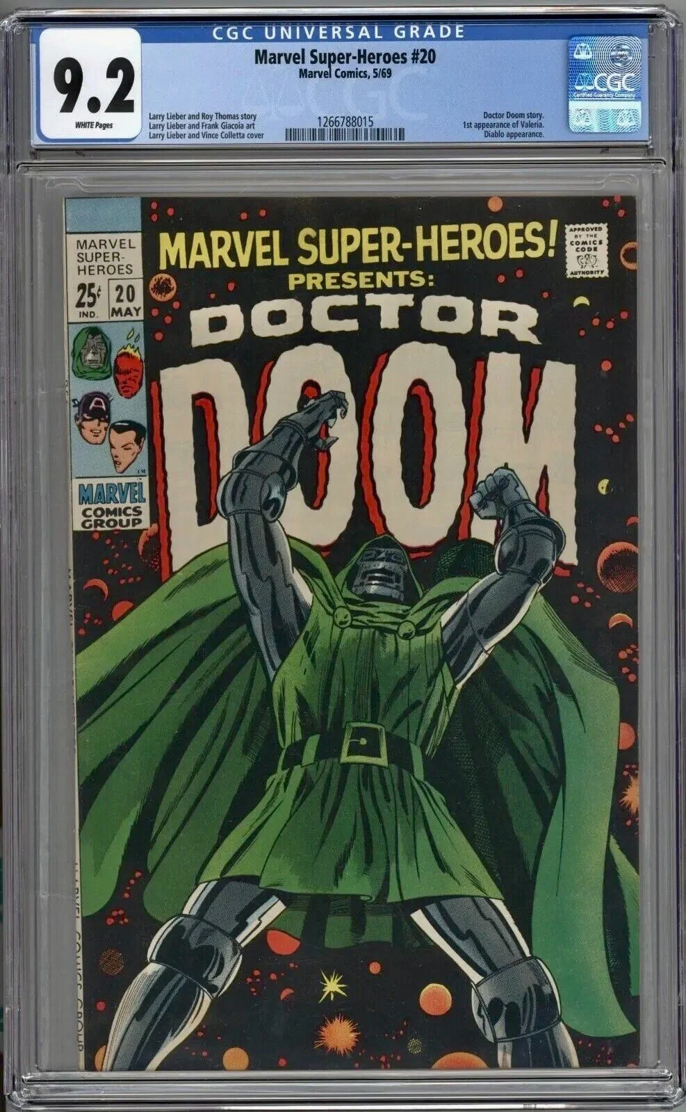 Marvel Super-Heroes #20 - CGC 9.2 White Pages