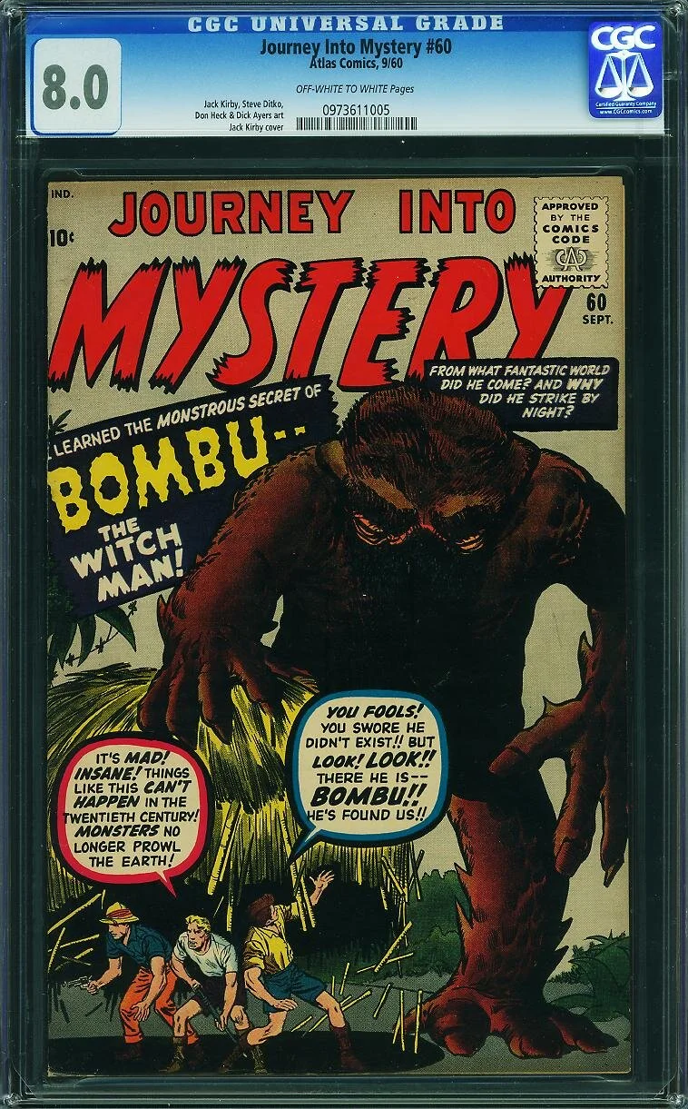 Journey into Mystery #60 CGC 8.0 Pre-Hero Atlas Monster Kirby Ditko 1960