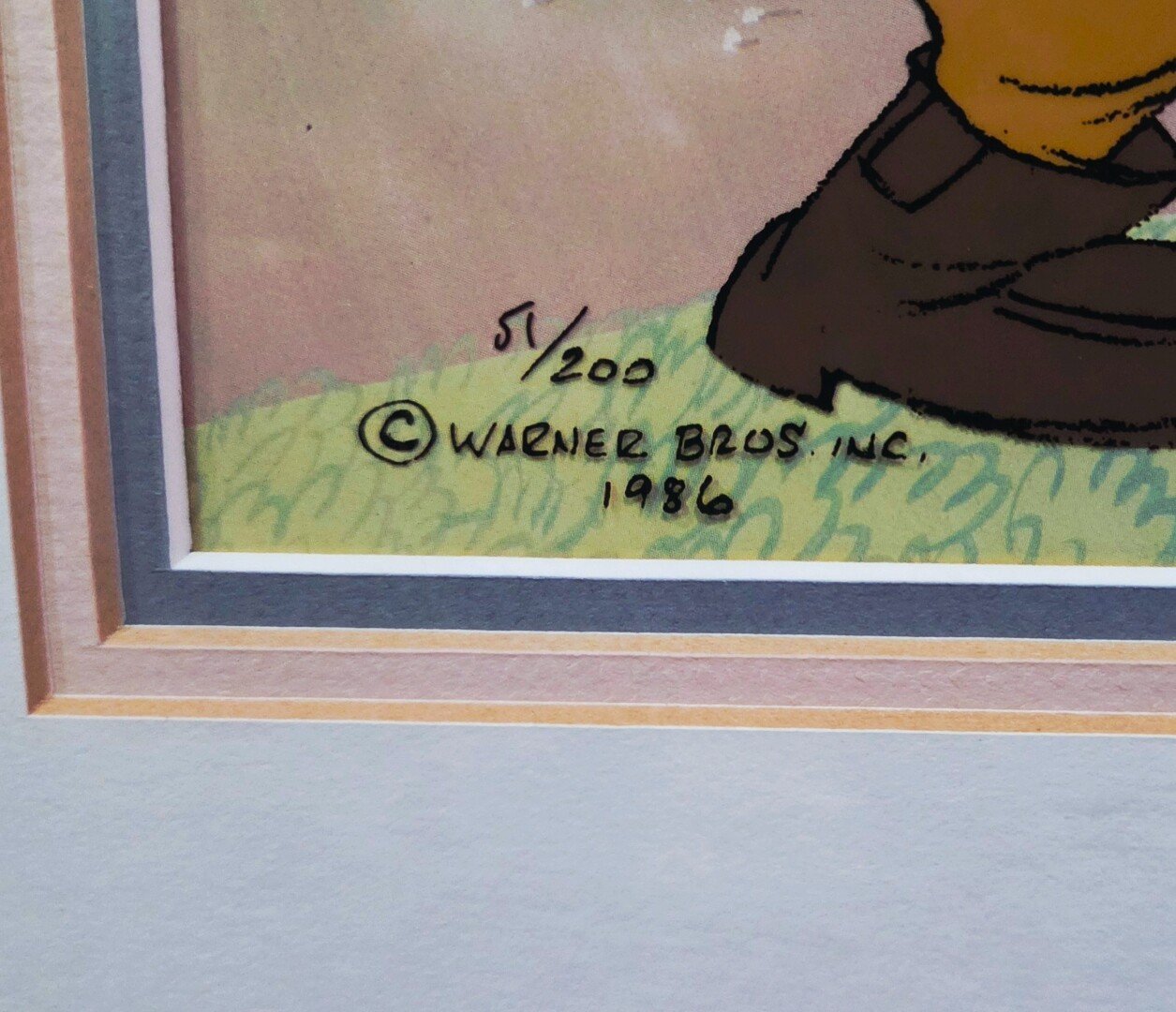 Elmer Fudd, Bugs Bunny and Daffy Duck wooded scene detail