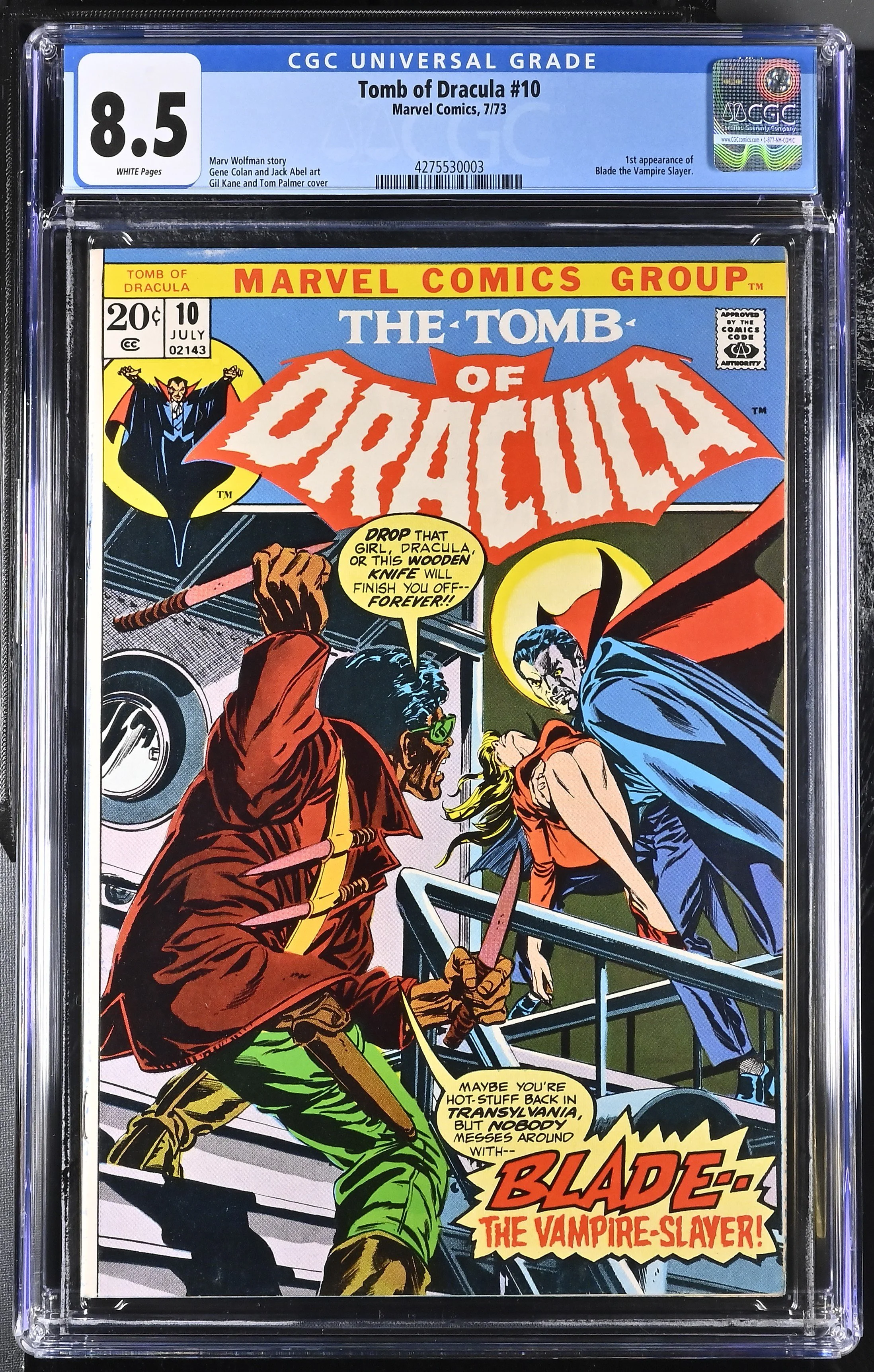 Tomb of Dracula #10 CGC 8.5 1st Appearance Blade the Vampire Hunter Key 1973