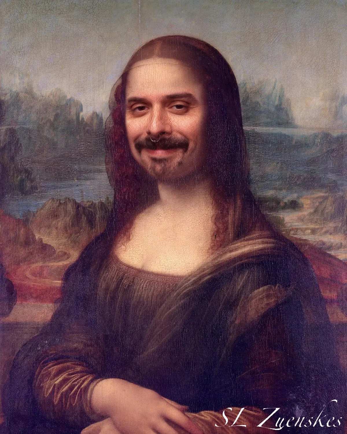 Self Portrait: 'Mona Lisa' - Summer 2026 - Digital manipulation of a self-portrait in Adobe Photoshop.
