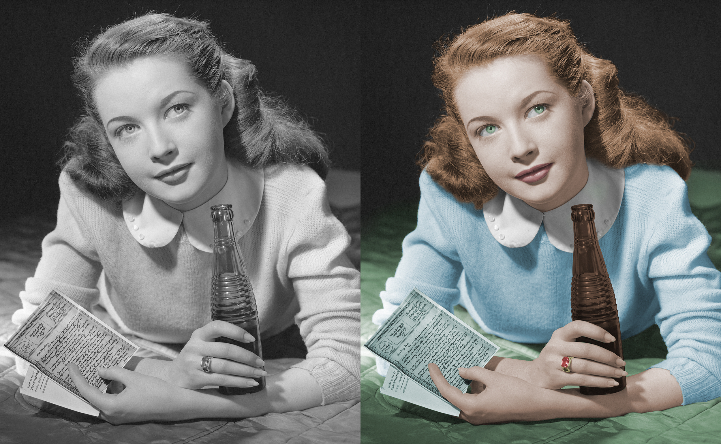 Colorization - Summer 2026 - Digital colorization of a greyscale photograph in Adobe Photoshop.