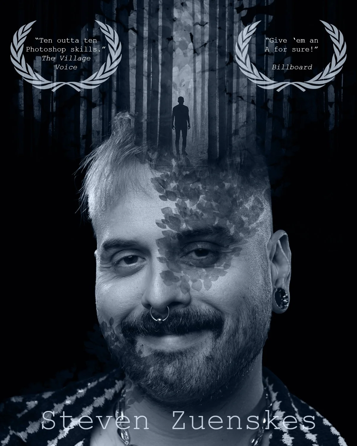 Self Portrait: 'Movie Poster' - Summer 2026 - Digital manipulation of a self-portrait in Adobe Photoshop.