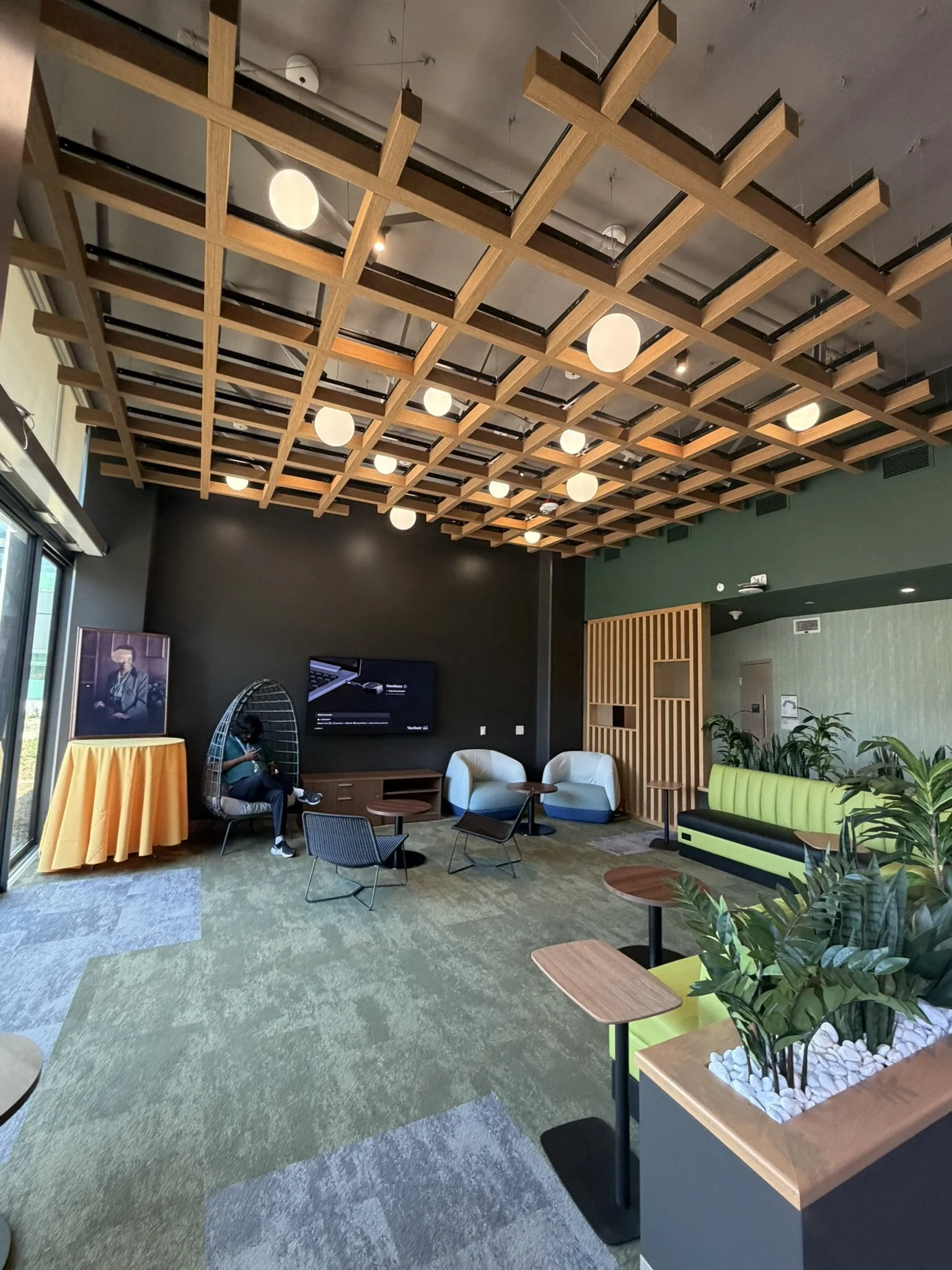Student lounge interior design project from Lydia Alfred's portfolio of work at HMC Architects.