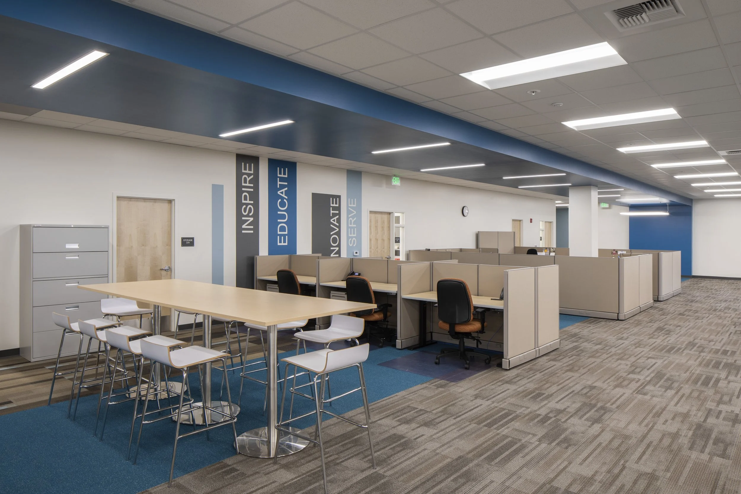 Contemporary office interior for civic project from Lydia Alfred's portfolio of work at HMC Architects.
