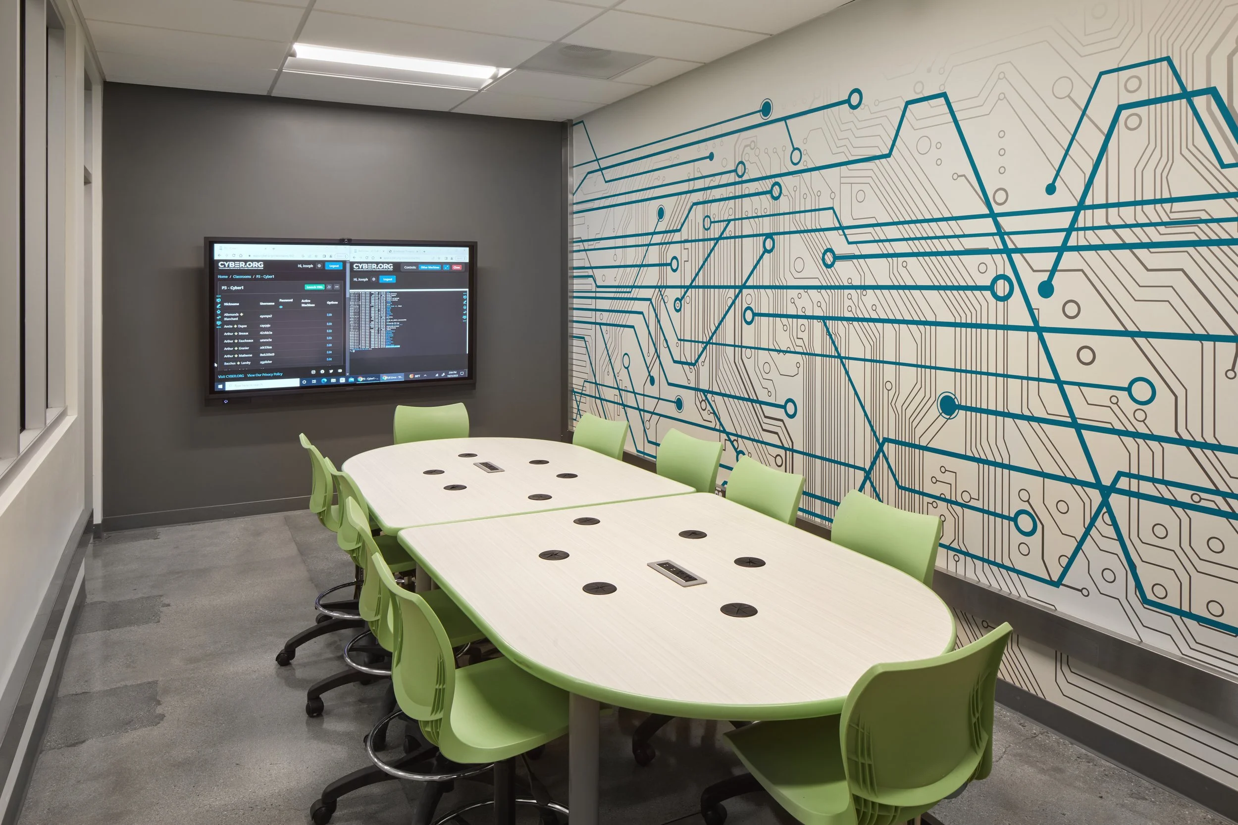 K-12 educational project conference room interior from Lydia Alfred's portfolio of work at HMC Architects.