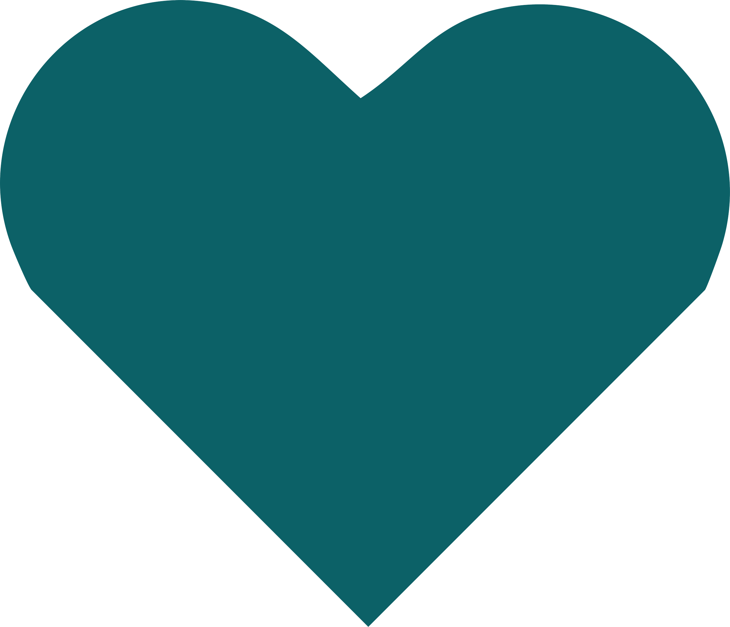 A dark teal, heart-shaped graphic with a crack at the top center.