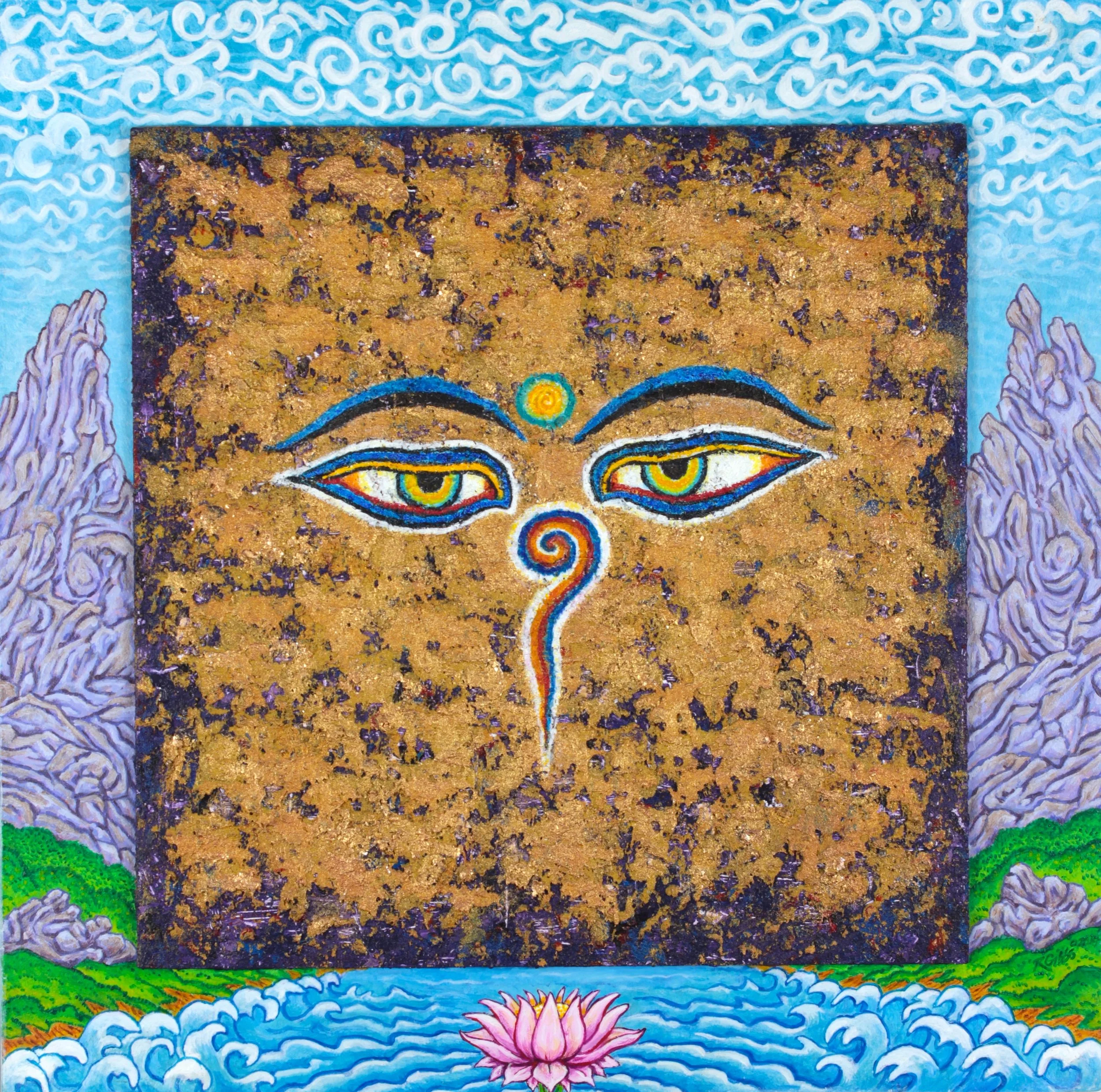 Buddha Eyes and Lotus