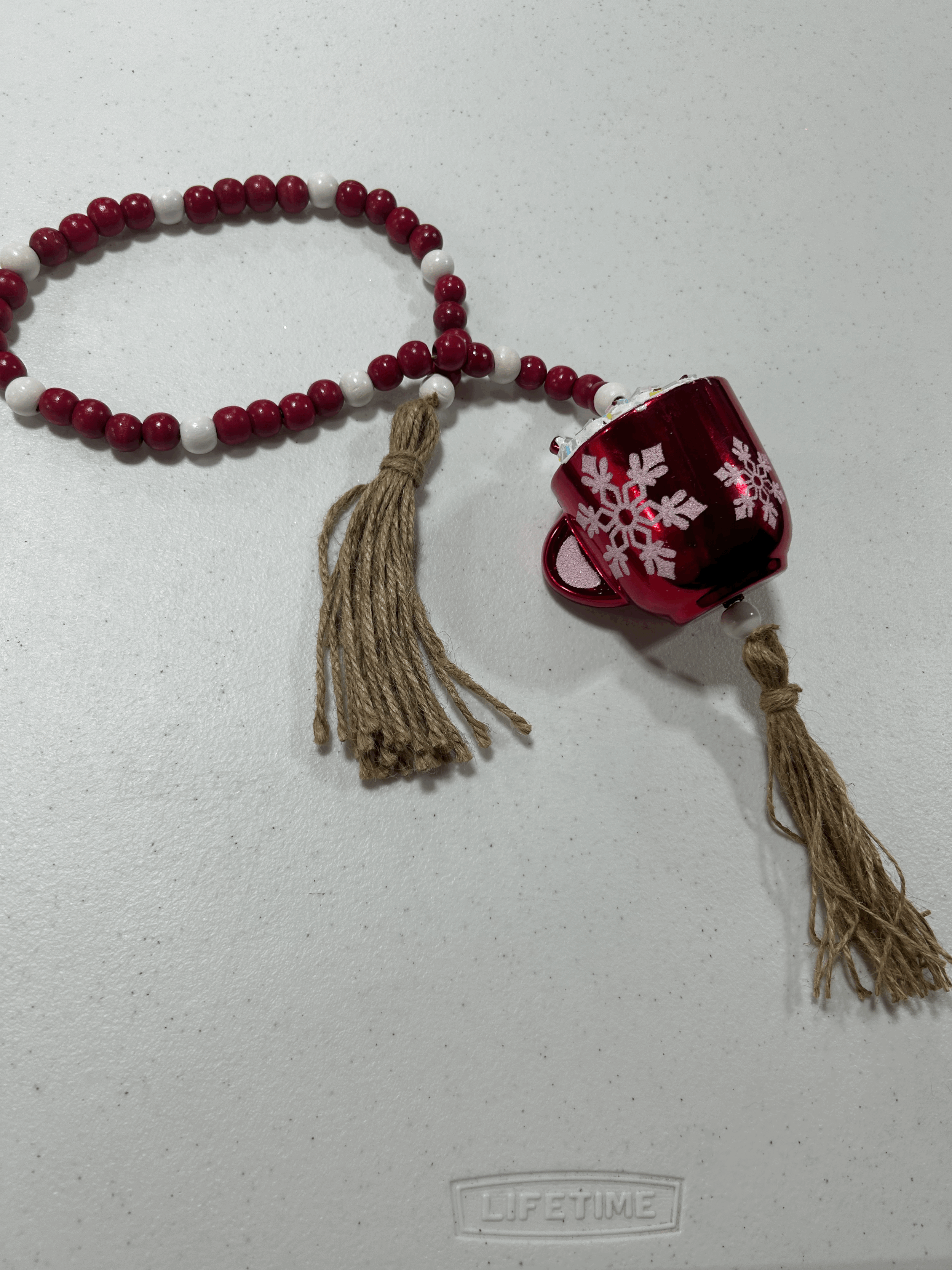 Snowflake Cocoa Mug Mini Bead Garland