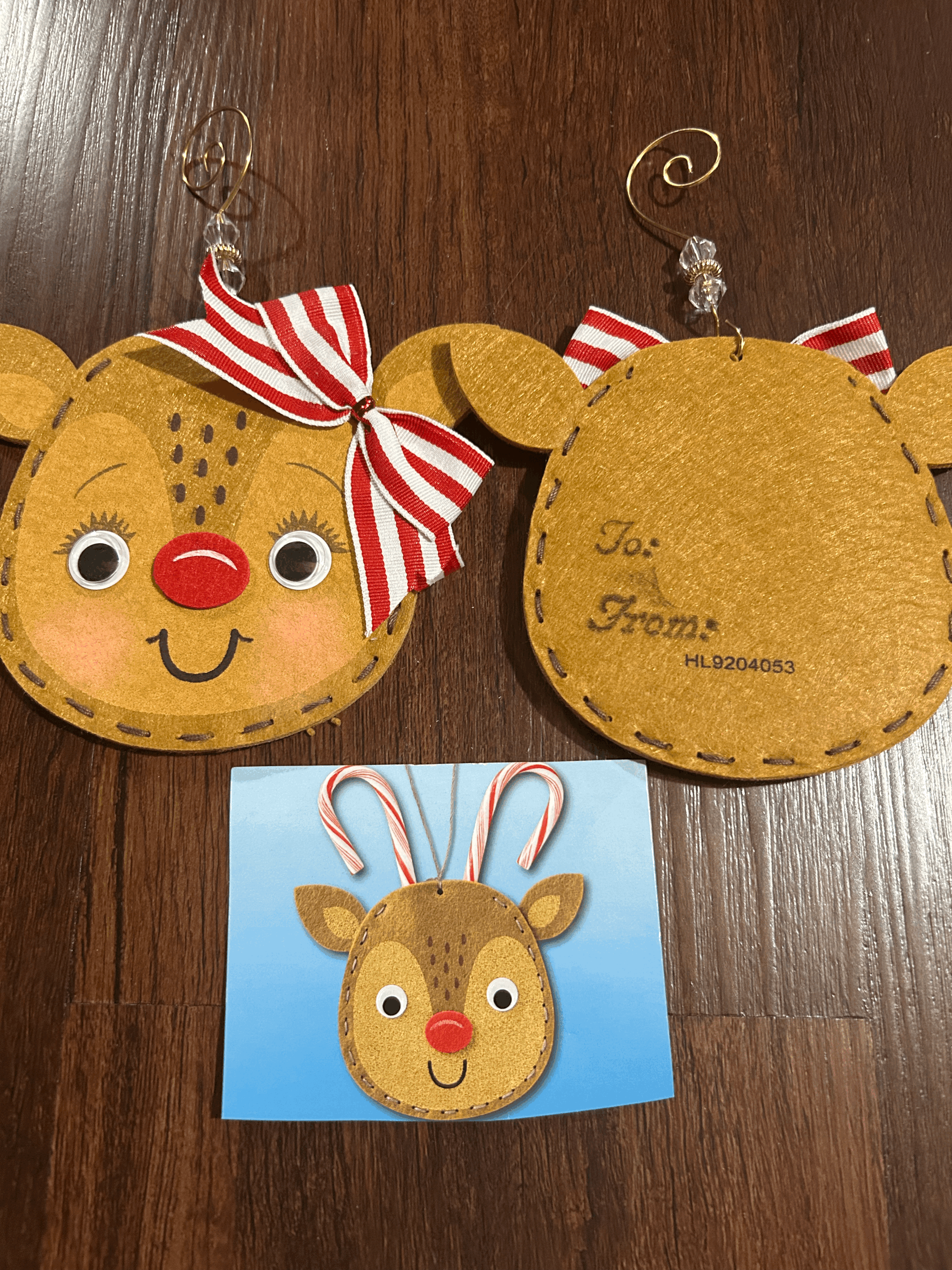 Reindeer Ornament with Pocket Gift Holder