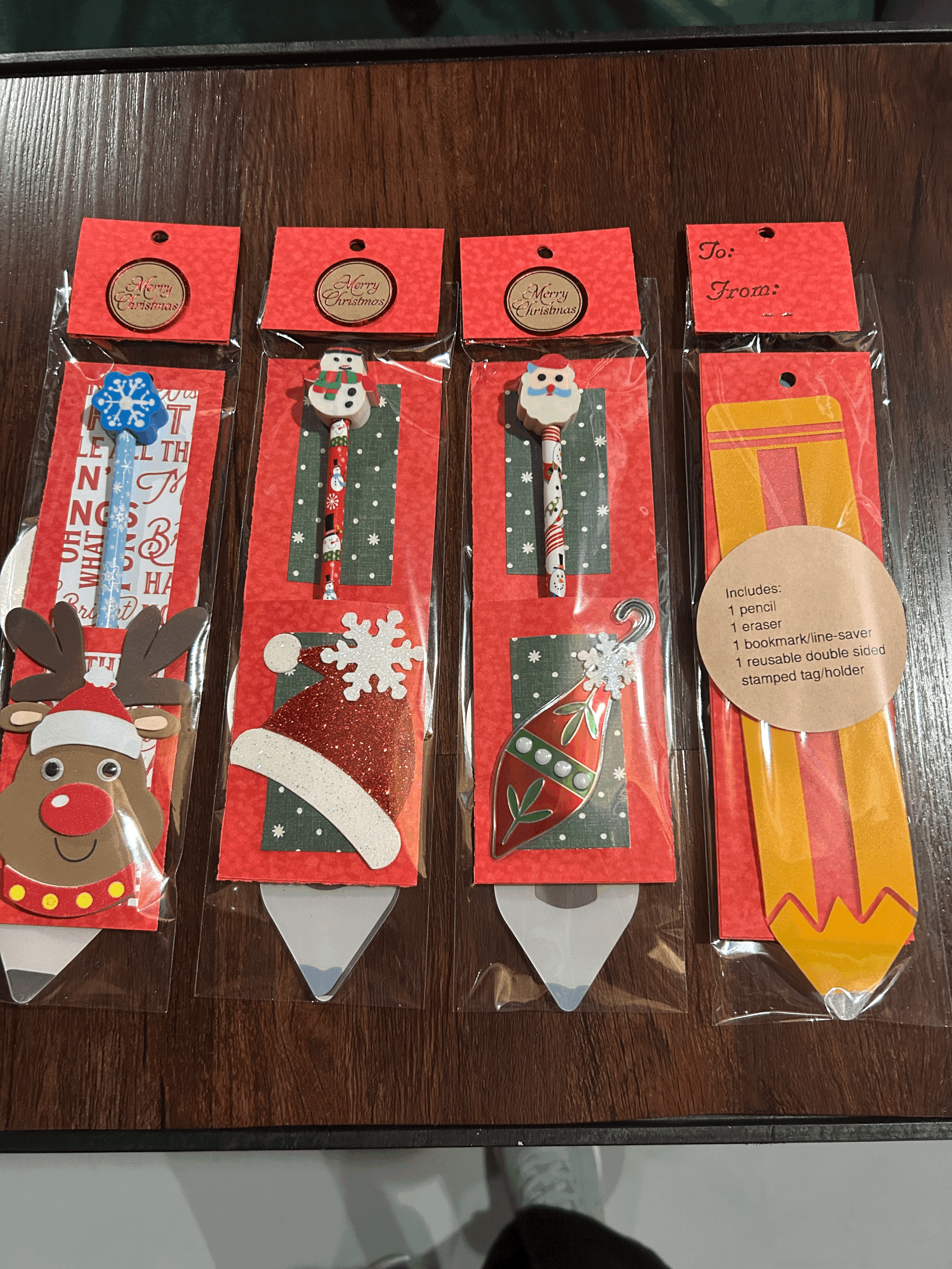 Holiday Pencil & Bookmark Stocking Stuffer Set