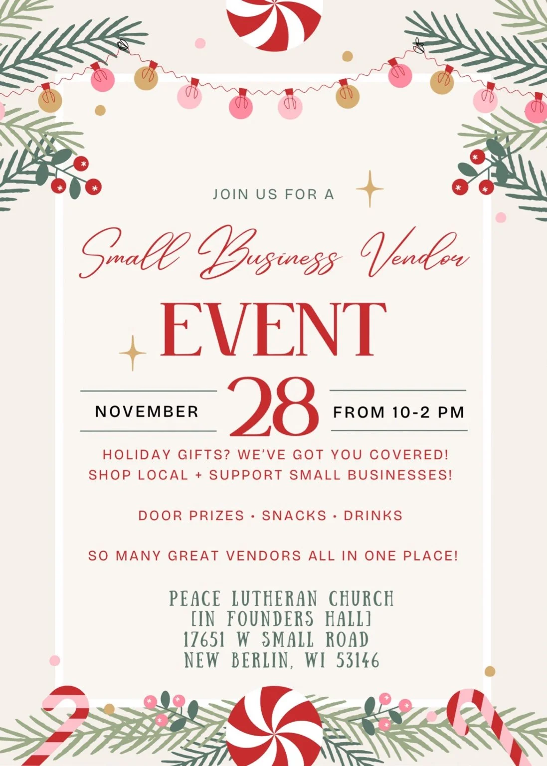 Small Business Holiday Craft Fair November 28, 2026