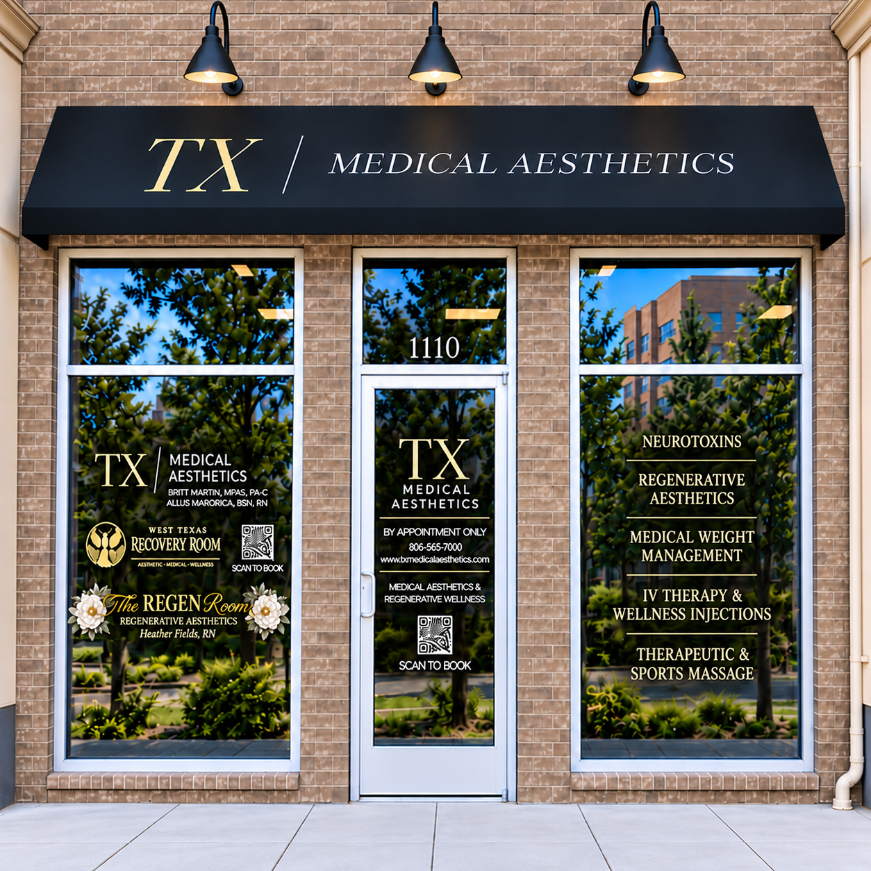 TX Medical Aesthetics storefront, home of The REGEN Room in Amarillo, Texas