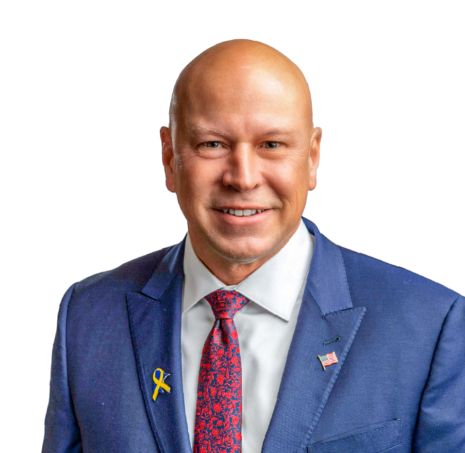 A picture of Wayne Johnson in a blue suit.
