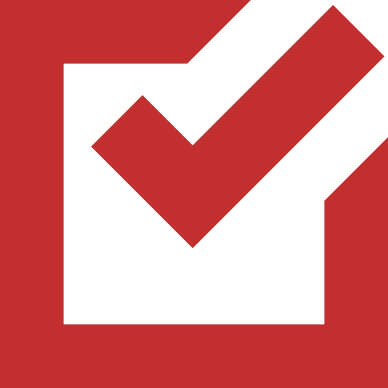 Red checkmark.