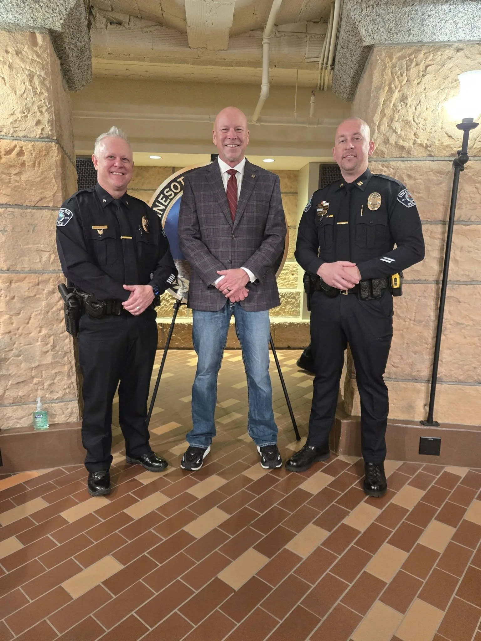 Wayne Johnson with police officers.