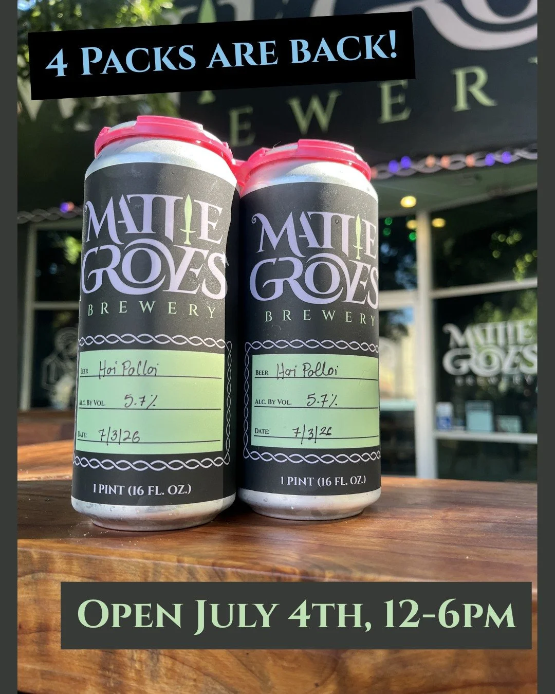 We're open for the holiday and have some 4 packs ready to go for your festivities! 

We'll also be building terrariums with @jabbermango for July 4th Crafternoon! Terrariums!! Noon-3pm, free to participate.

Happy Independence Day!

Cheers 🍻

#beers