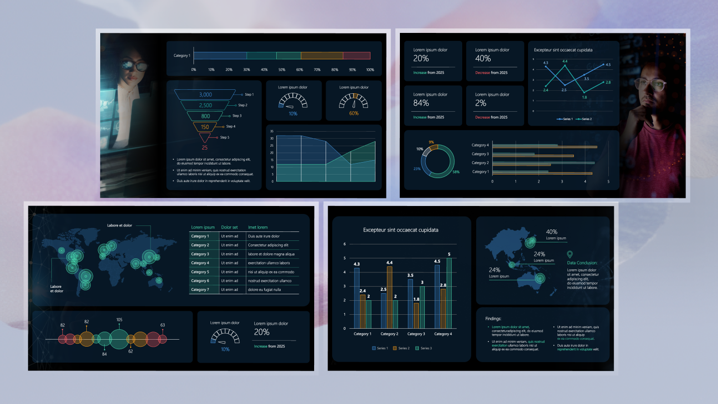 Data Visualization Dashboard Example - Dark Mode