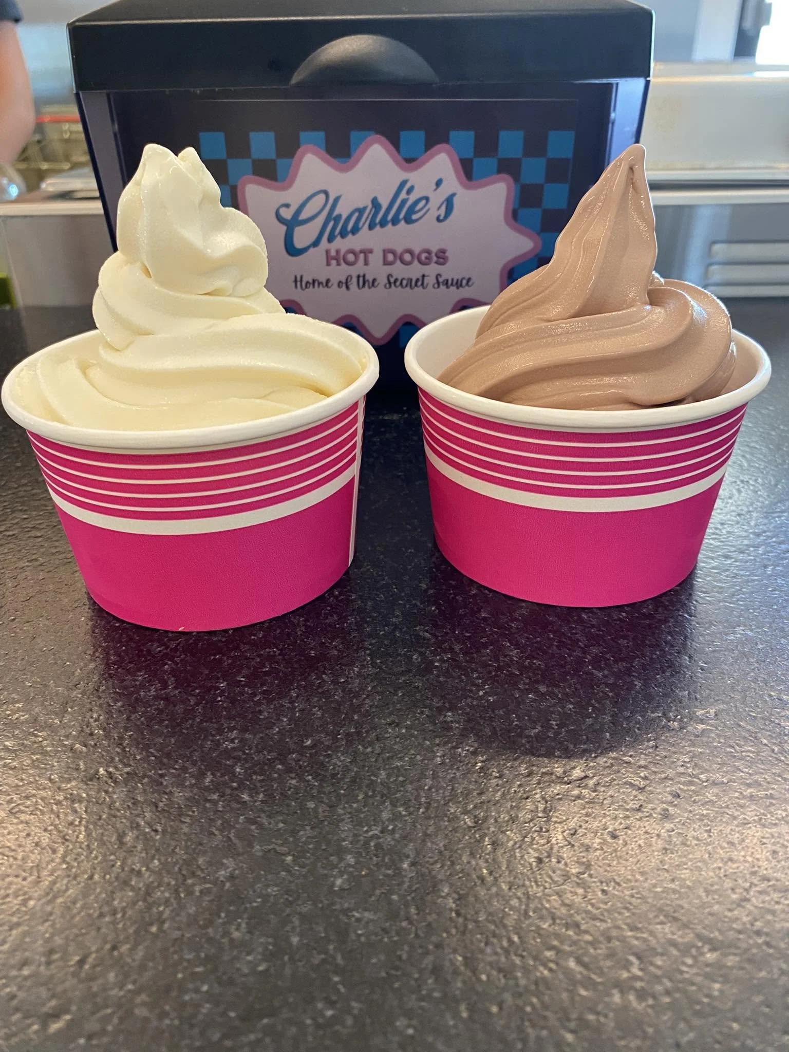 Our soft serve ice cream from Longacre's Dairy