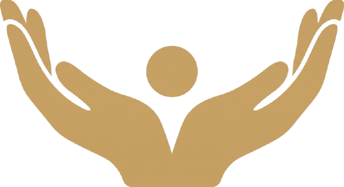 Two beige hands cupping a small beige circle or ball