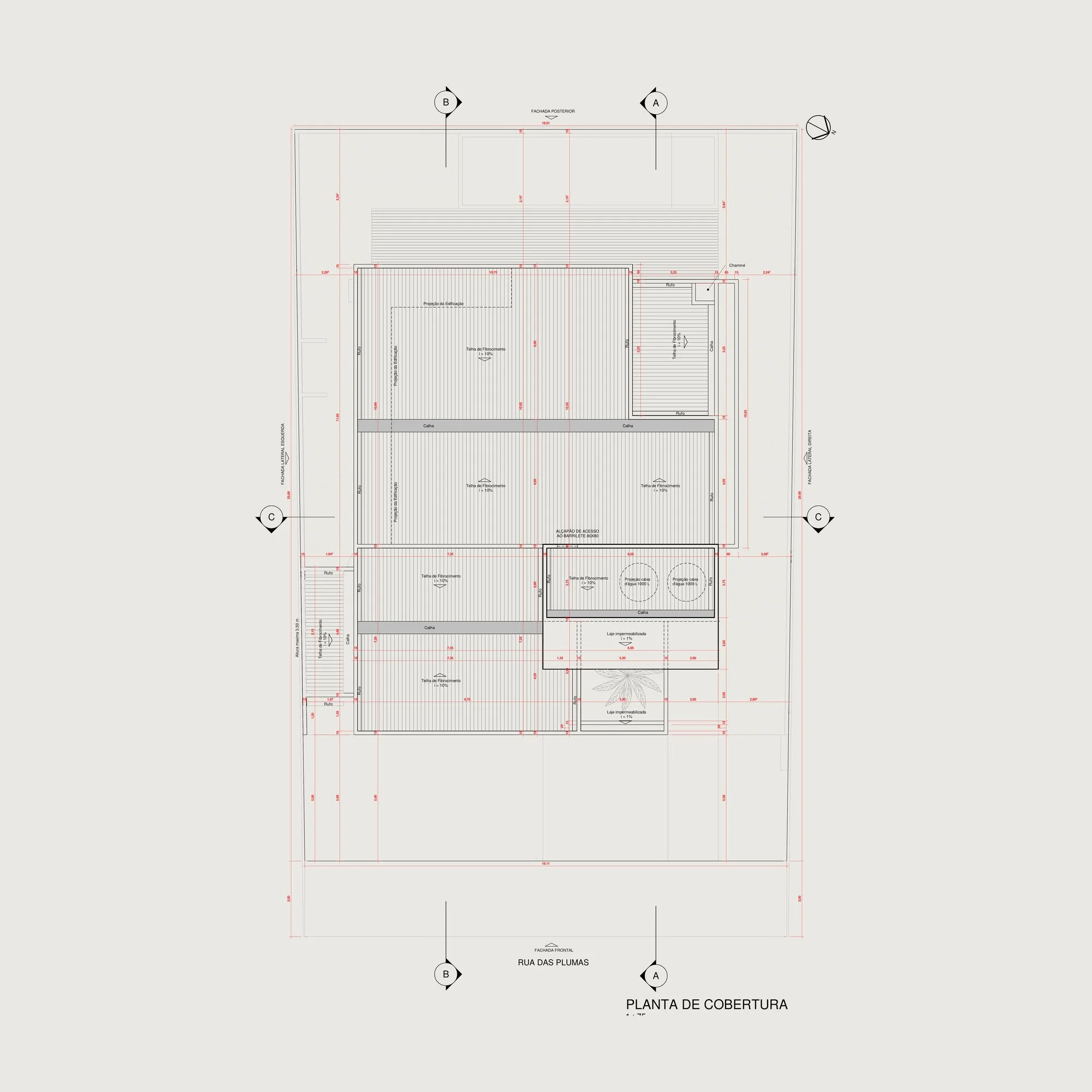 Roof plan of a residential house